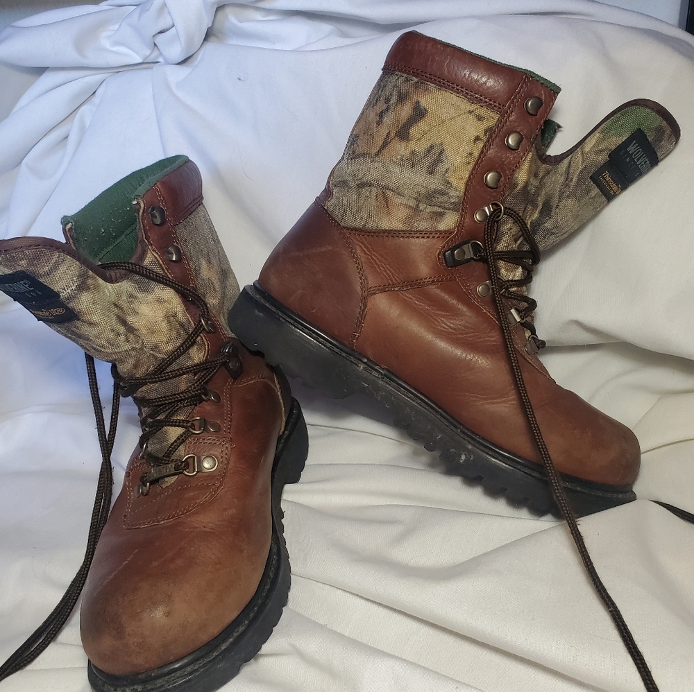 Wolverine Camouflage Steel Toe Boots Insulated Thinsulate Ultra GORE-TEX